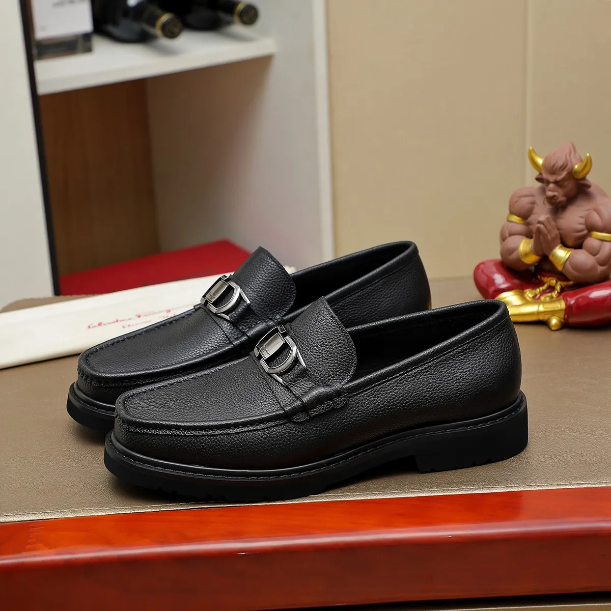 Men's shoes 💰500 Ferragamo [Ferragamo] top imported suit men's shoes 💯Original copy of the official website, product materials: selected imported embossed calfskin + luxury hardware buckle accessories ~ imported water-dyed cow 🐂 leather lining. Strong three-dimensional visual effect, original combination outsole, multiple colors available😘 Size: 38-44 (.45.46.4. Customized)